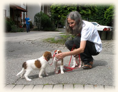 Helga mit zwei Welpen